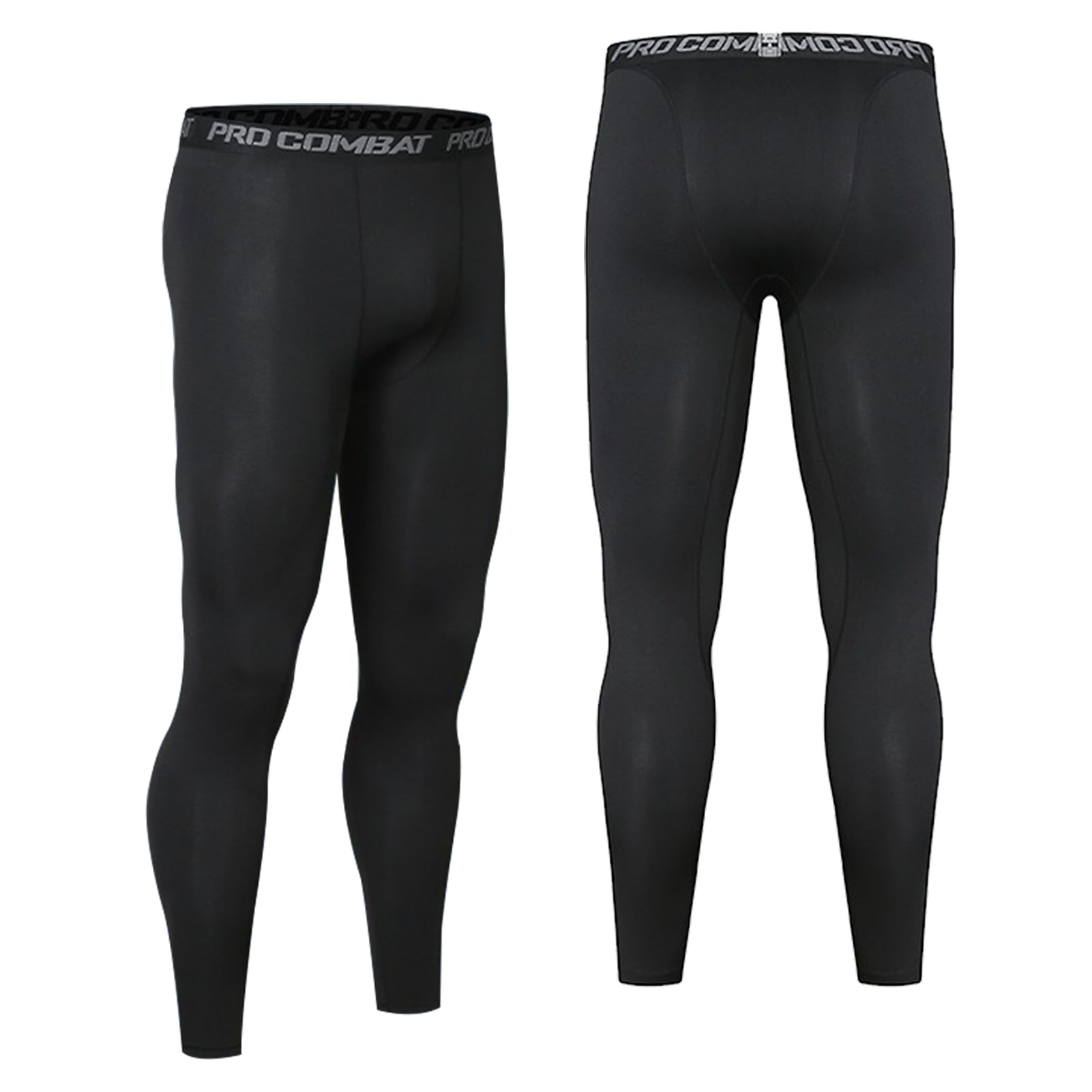 Shaiyou Men's Black 1 Compression Pants, Running Leggings Gym Sports Tights Thermal Base Layer Trousers, For Training Gym Workout Running Cycling Golf Yoga (,4Xl)