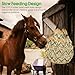 Zquilabon 3 Pack Slow Feed Hay Nets for Horses, 40-Inch Durable Mesh Hay Bags with Carabiners and Gloves, Durable Hanging Hay Net for Goat Sheep, Livestock Hay Feeder for Stable Trailer Pasture