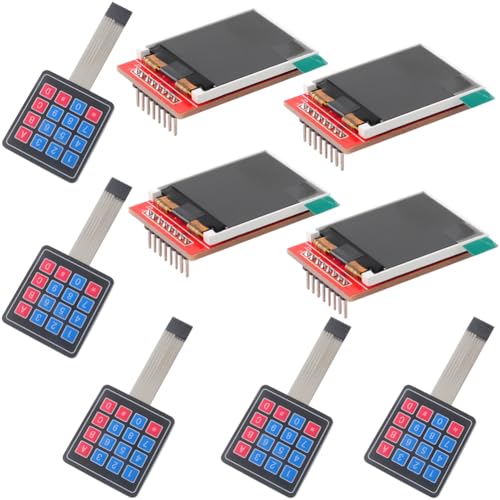 Image of 4pcs 1.44 inch SPI TFT LCD Display ST7735S + 5pcs 4x4 Membrane Switch Keypad