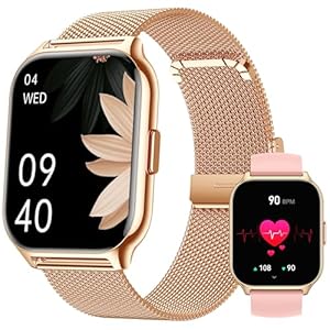 Smartwatch für Damen Herren, Fitnesstracker 2 Zoll Touch-Farbdisplay mit Telefonfunktion, Armbanduhr Blutdruckmessung Herzfrequenz Schlafmonitor SpO2, Sportuhr Schrittzähler für Android iOS