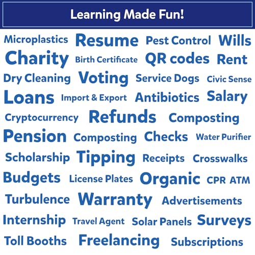 Image of Skillmatics Flashcards for Kids - Learn About Real Things, 70 Cards on Money, Taxes & Concepts Schools Don't Teach, Practical Life Skills for Homeschool & Middle School, Gift for Tweens Ages 7-14