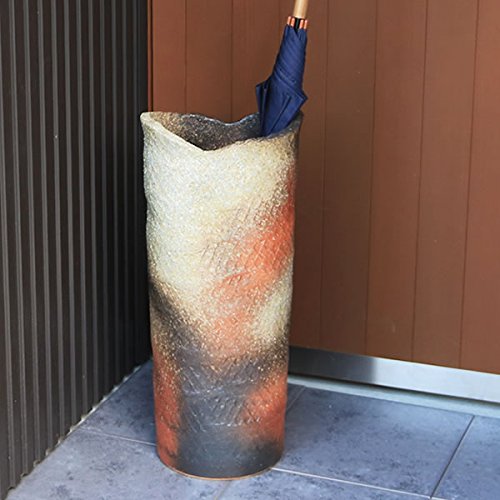 信楽焼傘立て  火色胴線 大容量❗高さ４９cm 信楽焼傘立て 火色胴線 大容量❗高さ49cm