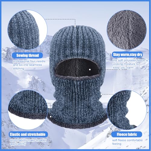 2 Pcs Ski Mask for Kids Face Cover Knitted Balaclava Ski Plush Mask for Boys Girls Winter Outdoor Sport Bike Cycling3