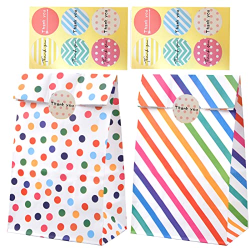 Geschenktüten Kindergeburtstag 24 Stück Papiertüten Bunte Papier Tüte Süßigkeiten Mitgebsel Candy Goodie Tüten Geschenktüte Kinder zum Verpacken von Party, Geschenken, Geburtstag, Hochzeit, Feiern