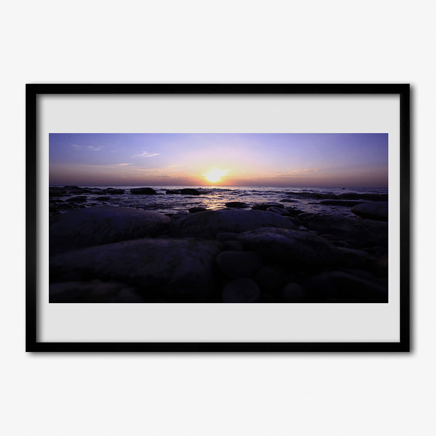 Affiche encadrée pierres de mer 100x70 cm : solution déco pour transformer un mur vide - 5