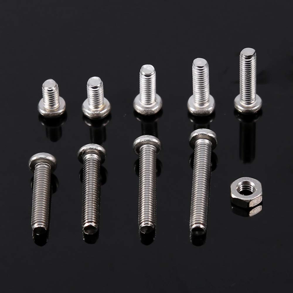 Set Screws 340pcs M3 Stainless Steel Screws and Nuts Assortment Kit Set Pan Head Screw Bolt Set Furniture Connection Screw nut and Bolt kit Household Tool Set for Home