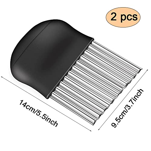 Pack of 2 Wave Cutters, Stainless Steel, Wave Cutters, Children, Potato Wave Cutter, Chips Wavy Edge for Vegetables, Potatoes, Onions, Cucumbers - Image 3