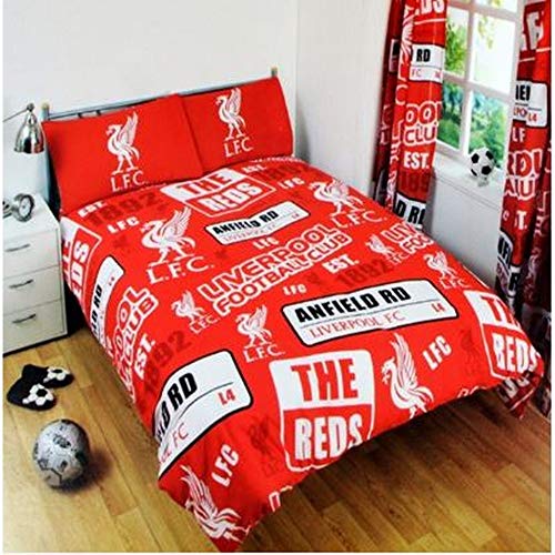 Liverpool Patch Einfacher Bettbezug (Bettdecke 135 cm x 200 cm) (1 x Kissenbezug 50 cm x 75 cm) - Einheitsgröße.