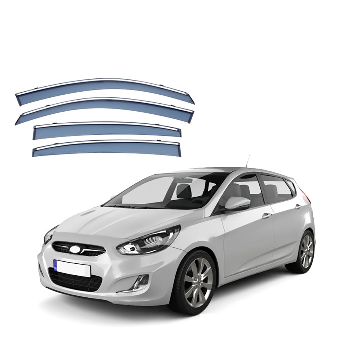 Auto Deflectores Viento, Compatible con Hyundai i25 Accent 2011-2016, 4 Piezas Derivabrisas De Aire Cortavientos Protector Ventanas Laterales