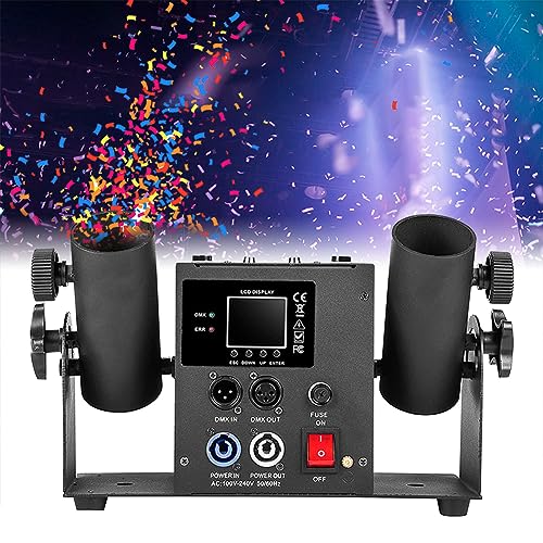 Machine à confettis double tête DMX512 et télécommande pour fêtes - 2