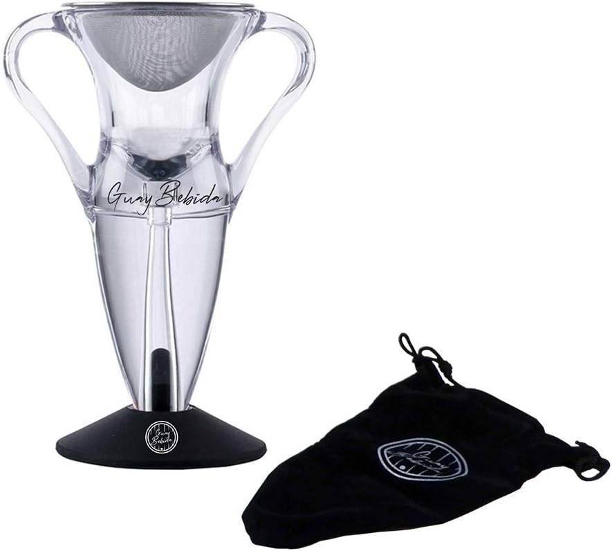 Guay Bebida Red Wine Cloud Aerator Pourer and Decanter Spout Includes Base Stand and Pouch - Premium Wine Accessory - Multi-Stage Wine Aeration - Handheld