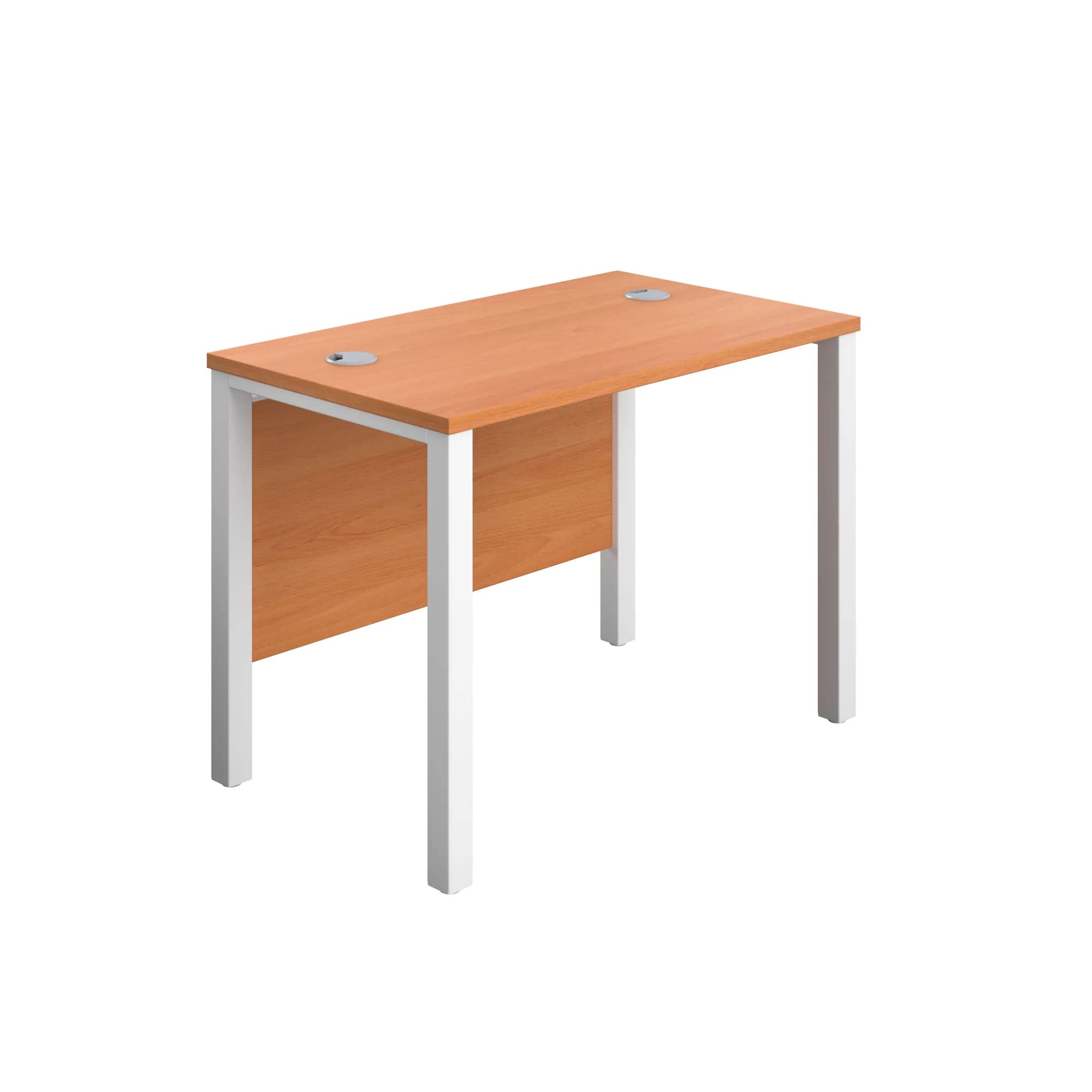 White Goal Post Rectangular Desk 1000X600 Beech