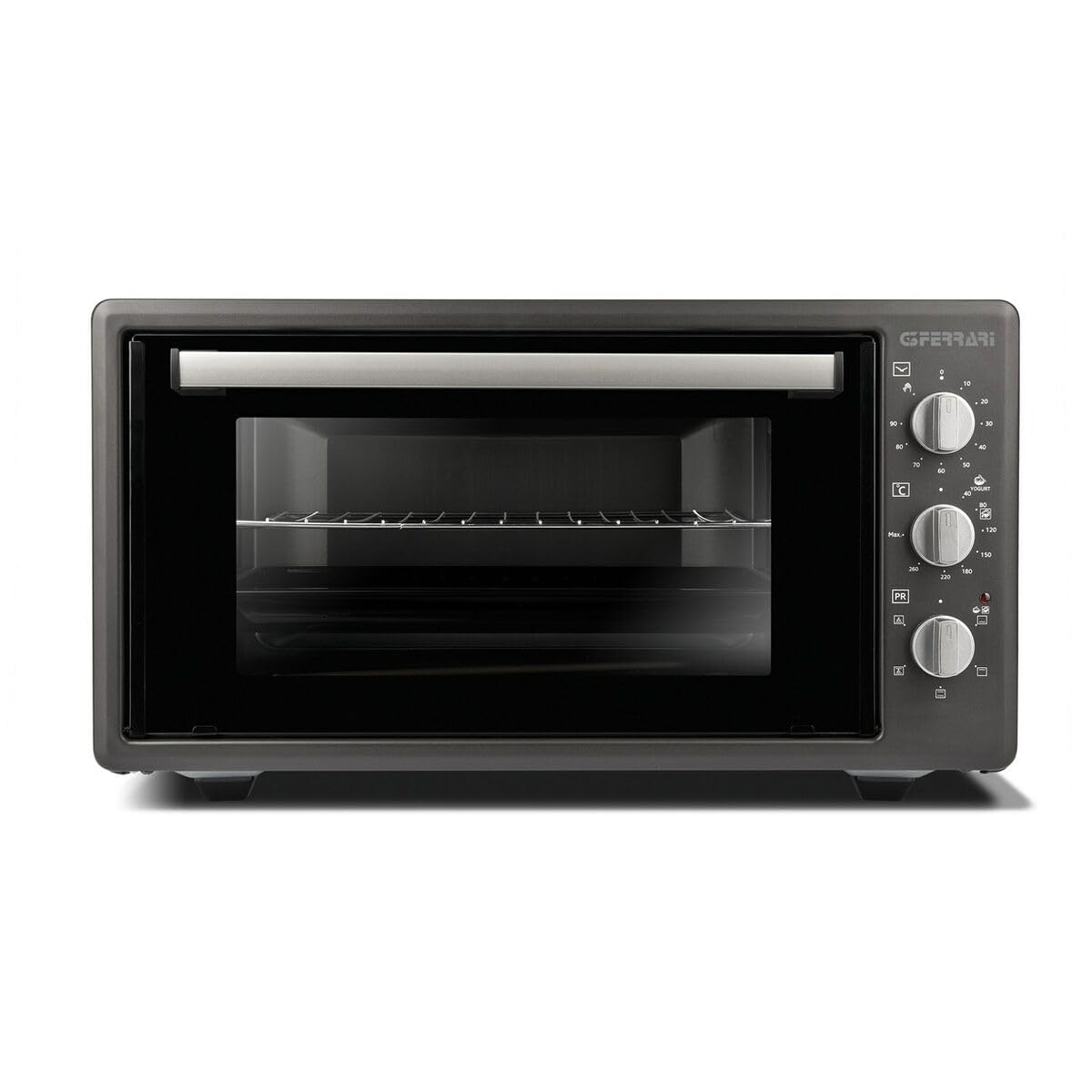 G3 Ferrari G10148 "Rostò Titanum 47" Forno Elettrico Ventilato, 45 Litri, 1400 W, Timer, Funzioni di cottura base, grill e combinata, 300°C, Accessori inclusi, Metallo, Grigio antracite