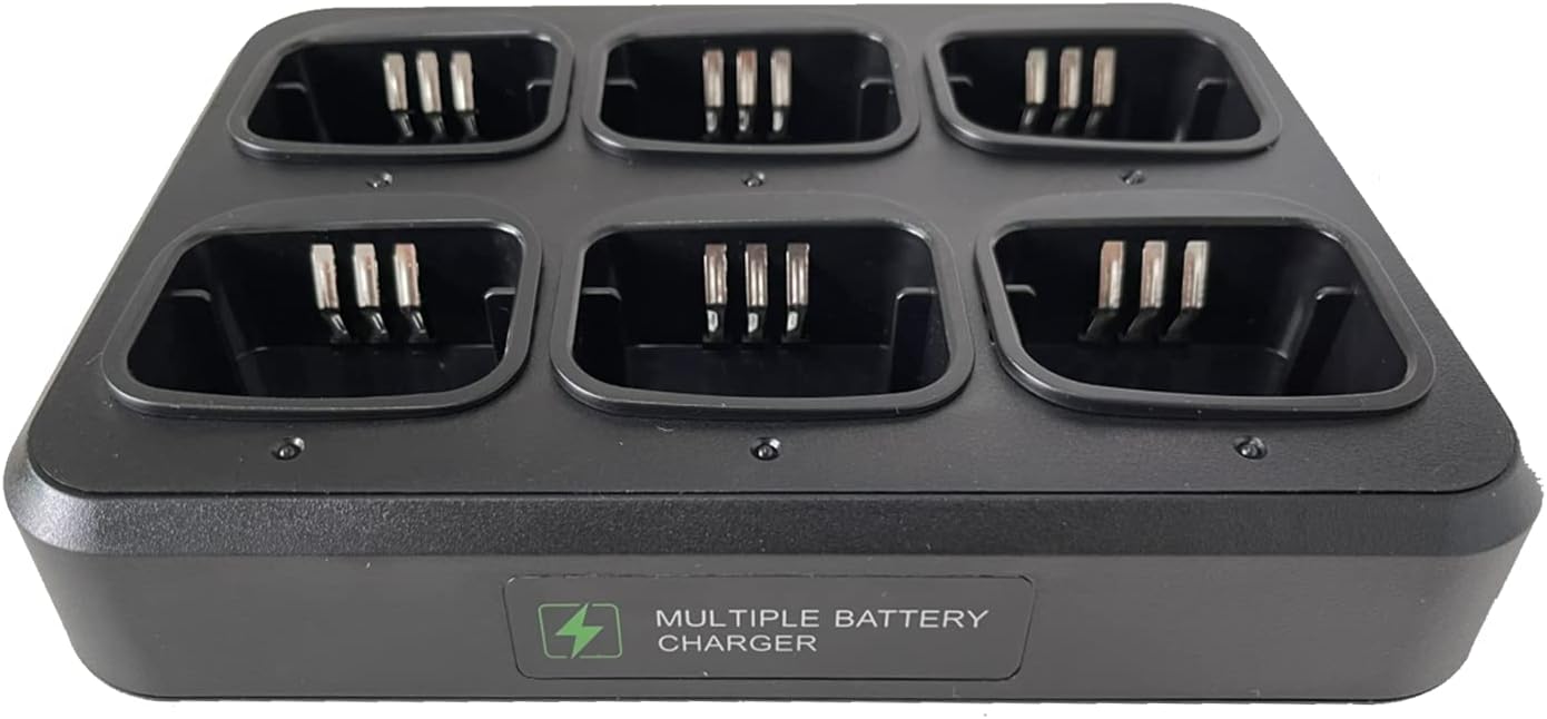 Six-Way Charger Multi Unit Charger for Motorola NNTN4497CR NNTN4497DR NNTN4496 CP040 CP140 CP150 CP160 CP180 CP200 CP200D CP250 CP380 PR400 EP450 EP450S DEP450 GP3688 GP3188（Thick Version）