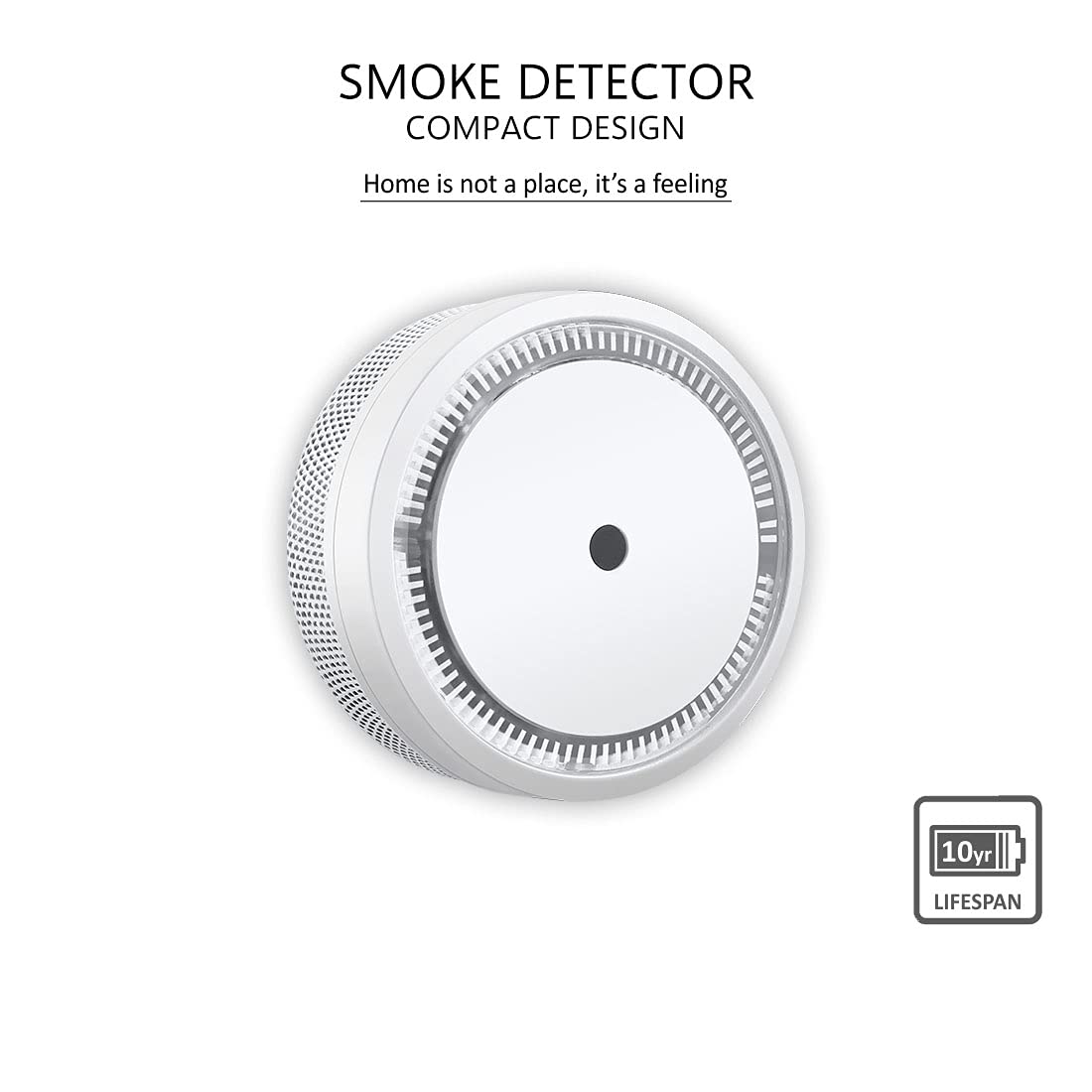 ELRO FS8010 Mini czujnik dymu, kompaktowy design, z baterią 10-letnią EN 14604, biały