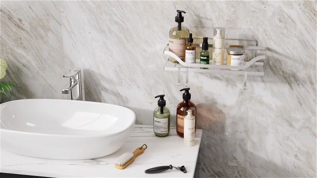 Mensola Bagno Adesiva In Acciaio Inox - Senza Foratura, Per Doccia E Cucina - Foto 3