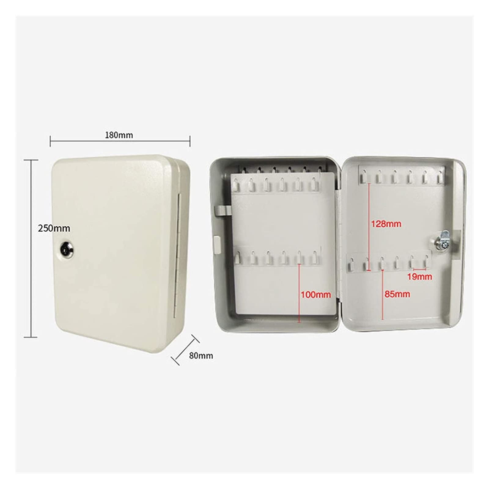 Armoire à clés murale en acier verrouillable pouvant contenir 48 clés