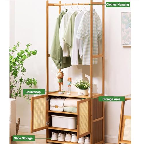 Porte-manteau rustique 4 en 1 de qualité supérieure avec banc de rangement