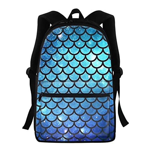 Sac à dos sirène bleu chaqlin pour fille et garçon, taille unique pour l'école