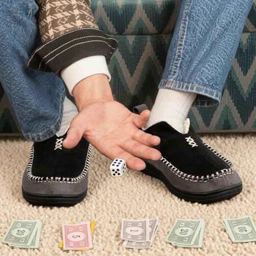 EverFoams Men's Moccasin Slippers Memory Foam Indoor/Outdoor Warm Suede House Shoes with Fuzzy Sherpa Lining2