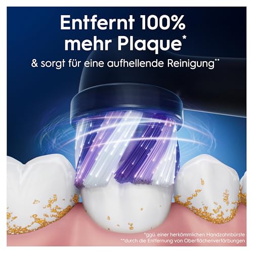 Oral-B iO Strahlendes Weiss Aufsteckbürsten — ORIGINAL Zahnbürstenaufsatz für Elektrische Oral-B iO Zahnbürsten, Zahnaufhellung für weißere Zähne — Schwarz, 8 Stück 3