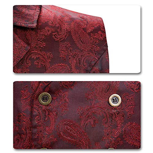 Cloudstyle Mens Paisley Dress Vest Gothic Steampunk Waistcoat Floral Sleeveless Tailcoat4