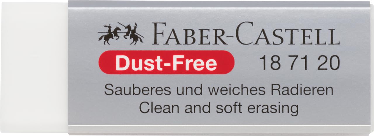 Faber-Castell Gomma senza polvere, cancellabile e morbida, atossica, 2 pezzi