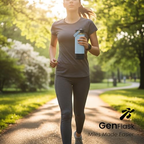 Image of VBOTT GENFLASK-ZEMI -600 ml|Thermosteel Flask with Carrying Loop| SS 304 Water Bottle|Hot /Cold-18 /24 hrs|Insulated Bottles|Powder Blue /Black Colour|Multipurpose