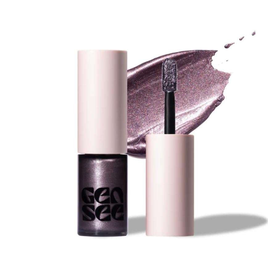 Gen See Mixed Media Metallic Liquid Eyeshadow, Purple Rain – High Shine Molten Metal Eye Color, Featherlight Full Coverage Shimmer, Multi-Use Highlight Makeup, Vegan Cruelty-Free, Made in Italy