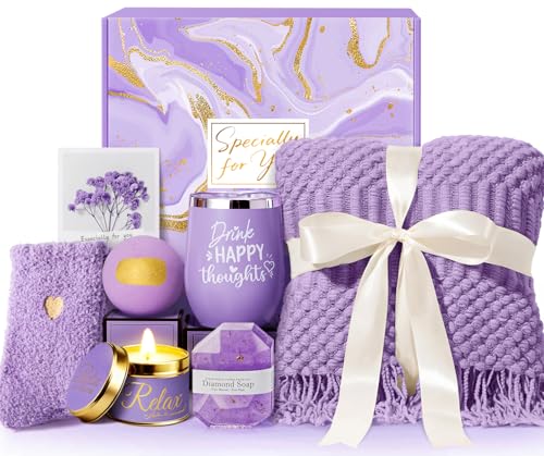 KMCCUMBER Cozy Self Care , Spa Care Package Relaxation Thinking of You , Unique Birthday Get Well Gift Baskets for Her Mom Best Friends Girls