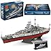 MISINI Technik FC4201 Deutsches Schlachtschiff Bismarck klemmbausteine, 2081 PCS/MOC Groß WWII Deutsches Militär Kriegsschiff Marine-Schlachtschiff Modell für Erwachsene