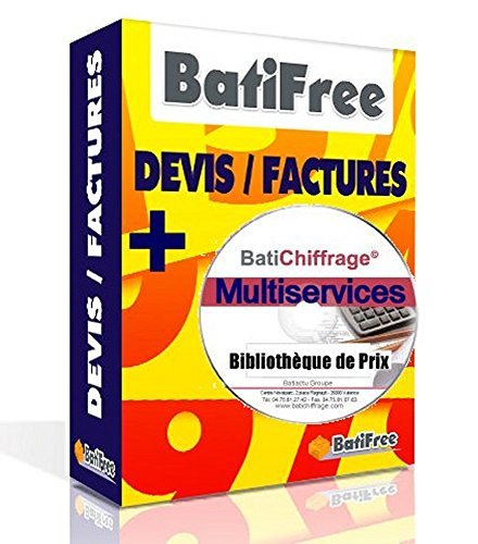 Pack BatiFree Devis/Factures + Bibliothèque BatiChiffrage Multi Services 2020 - Livraison par email clef pour téléchargement