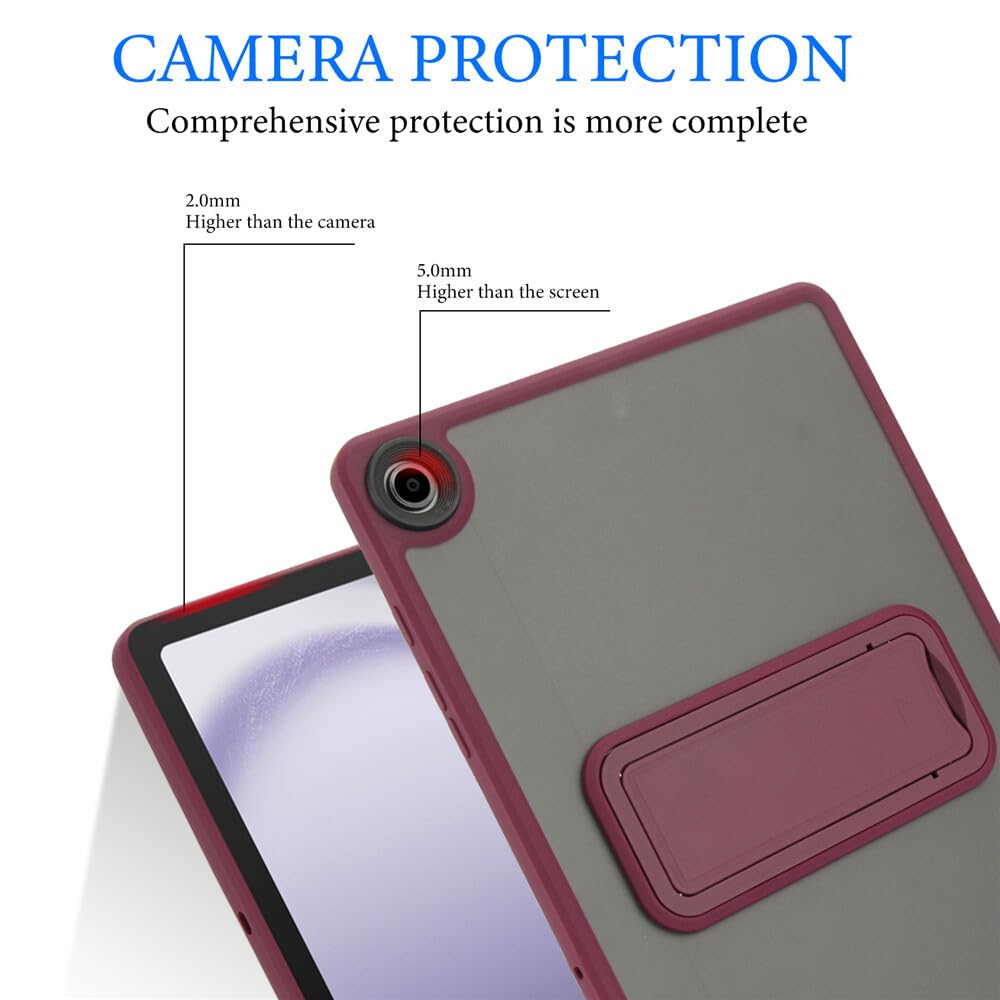 Generic etui kompatybilne z Samsung Galaxy tab A9 8,7 SM-X110 X115 X117 (kolor: czarny) twardy silikon przezroczysty tył etui stojak pokrowiec