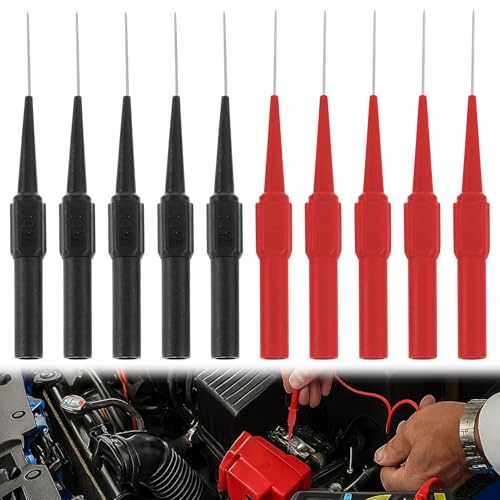 DONOONIS - Pointe de Touche Multimetre, 10 Pièces Sondes de Test Multimètre, Pointes de Test 0,7mm, Pointe de Touche Professionnelles avec Étui de Protection Rouge et Noir