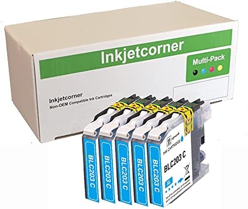 Miniatura 1 de Inkjetcorner Cartuchos de tinta compatibles de repuesto para LC203C LC203XL para uso con MFC-J460DW MFC-J480DW MFC-J485DW MFC-J680DW MFC-J880DW