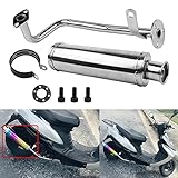 Wai Danie Motorcycle Exhaust Muffler Scooter Performance Exhaust Stainless Pipe Compatible with GY6 50CC 80CC 100CC Scooter QMB139 Exhaust Stainless Pipe QMB139 1P39QMB 4 Stroke 50cc Scooter