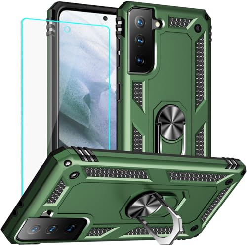 Coque Samsung S21 Plus antichoc avec anneau pour l'extérieur