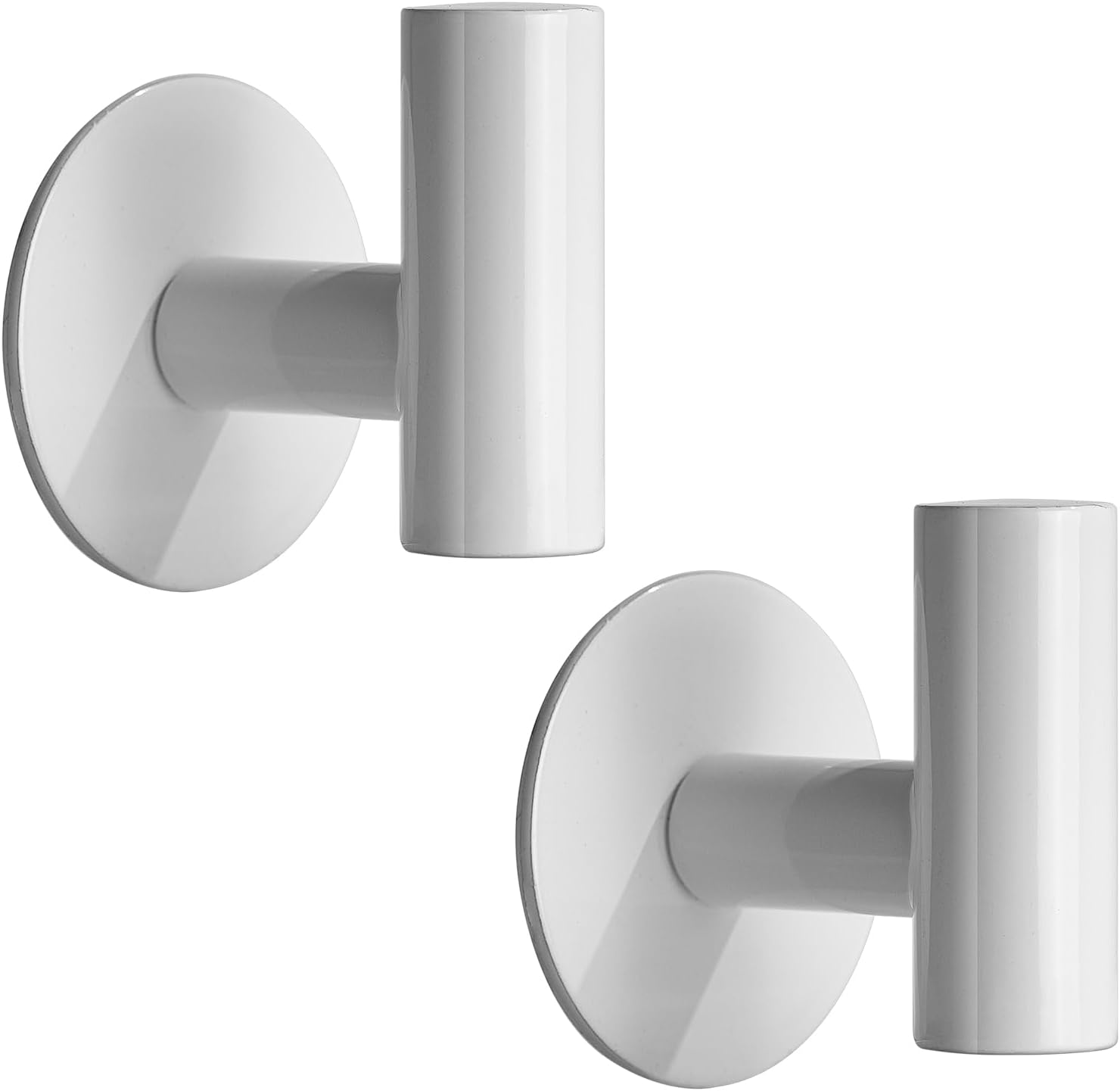 YUET Bath Towel Robe Hooks Self Adhesive No Drilling, Stick on Metal Coat Hooks, SUS 304 Stainless Steel Clothes Holder, Shower Wall Hook for Bathroom Hotel Kitchen Office Closet, 2 Pack(White)
