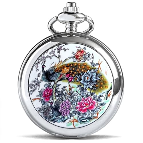 VIGOROSO Classic Pocket Watch with Chain Analog Mens Pocket Watches for Women Pocketwatch Easy to Read Watch for Women