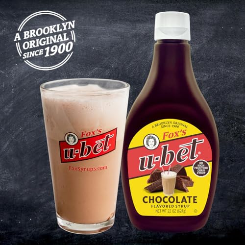 Image of FOX'S U-BET Syrup Bottle - Brooklyn Original Since 1900, Thick, No High Fructose Corn Syrup, Kosher Certified, Fat Free, For Egg Creams, Coffee, Milkshakes & Desserts, 22 oz (1-Pack, Chocolate)