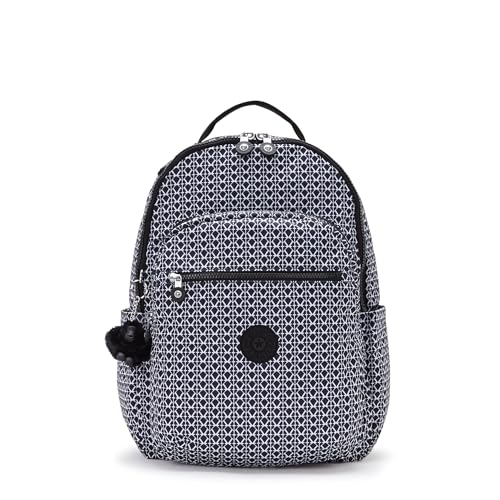 Kipling Mochila grande para laptop Seoul de 15 polegadas, Estampa exclusiva, 13.75''L x 17.25''H x 8''D, Mochila feminina Seul para laptop de 15 polegadas, durável, espaçosa com alças acolchoadas e