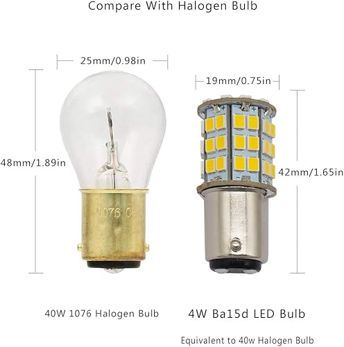 Vista 37 de GRV Ba15d 1142 1076 Bombilla LED 4W 56-2835SMD Super Brillante AC/DC12V-24V 40W Reemplazo halógeno para RV Remolque, Camper, Autocaravana, Luces