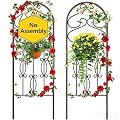 AMAGABELI GARDEN & HOME 2 Pack 60" x 18" Garden Trellis for Climbing Plants Outdoor Rustproof Metal Trellis for Potted Plants and Roses Vines Vegetables Flowers Ivy Cucumbers Clematis Supports Bronze