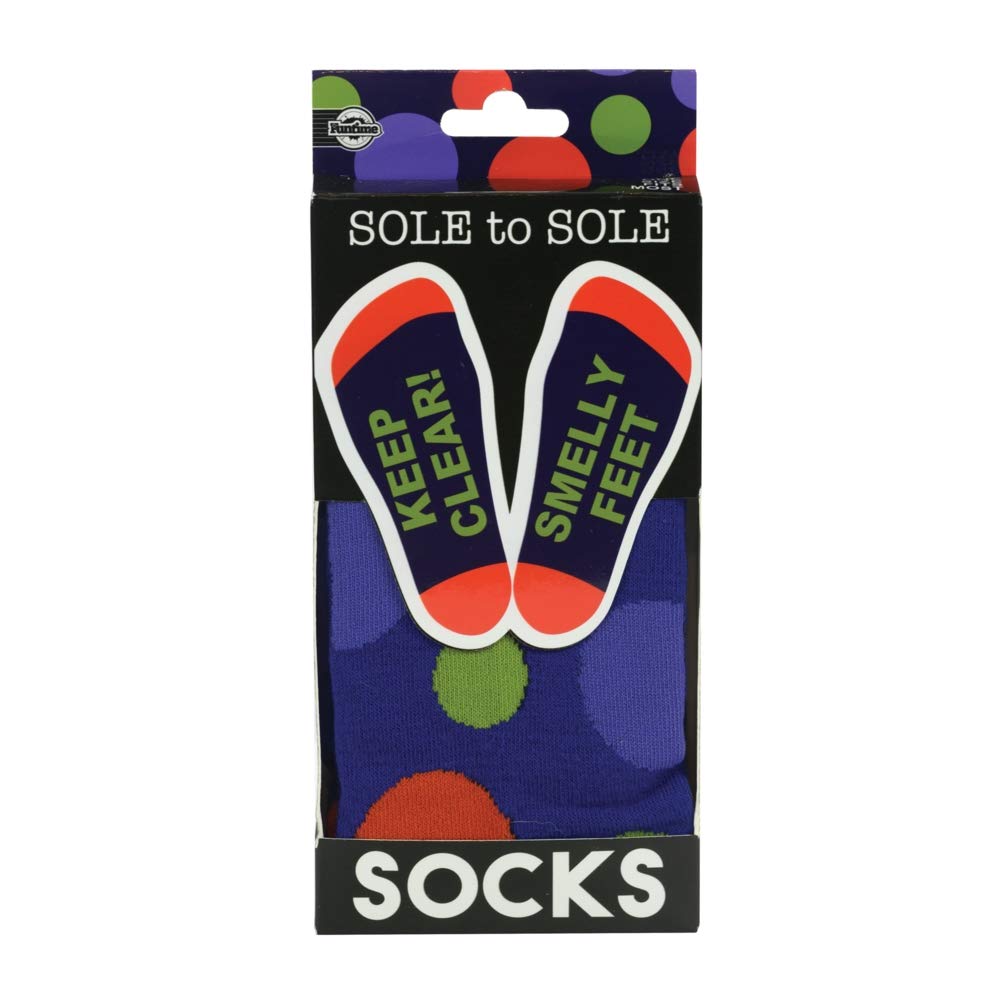 Funtime GiftsNovelty Keep Clear Smelly Sock Blue-Orange One Size
