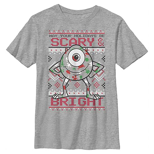 T-shirt Monsters Mike Disney pour garçon en coton gris chiné taille XS