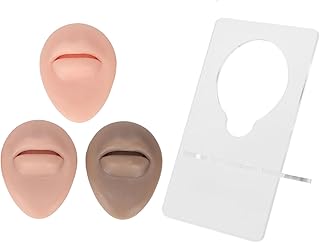 Mouth Model,3pcs Simulated 3D Mouth Model Piercing Practice Silicone Mouth Model with Acrylic Stand for Display Simulation Model Professional Practicing Suture Piercing Practice