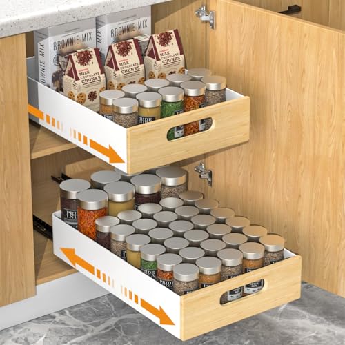 Housolution Cajone Extraible para Mueble Cocina, 1 Pieza Cajón Deslizantes Telescópico Adhesivo, Bandeja Extraible para Armario Cocina