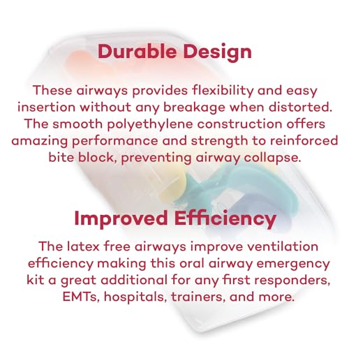 Image of Dealmed Berman Airway Kit - Disposable Oral Airway Kit, 6 Pieces, Ideal for EMT Supplies Kit, First Aid Kit, Medical Supplies Kit