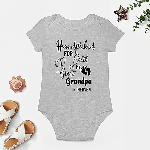 Hand Picked For Earth By My Great Grandpa In Heaven Baby Clothes Short Sleeve Infant Romper Newborn Outfits4