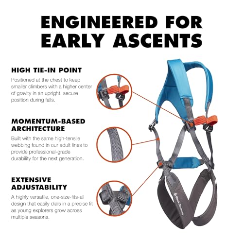Image of BLACK DIAMOND Kids' Momentum Safe Rock Climbing Harness, Indoor /Outdoor